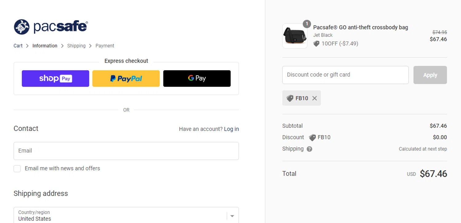 Pacsafe Discount Codes 10 Off September 2024