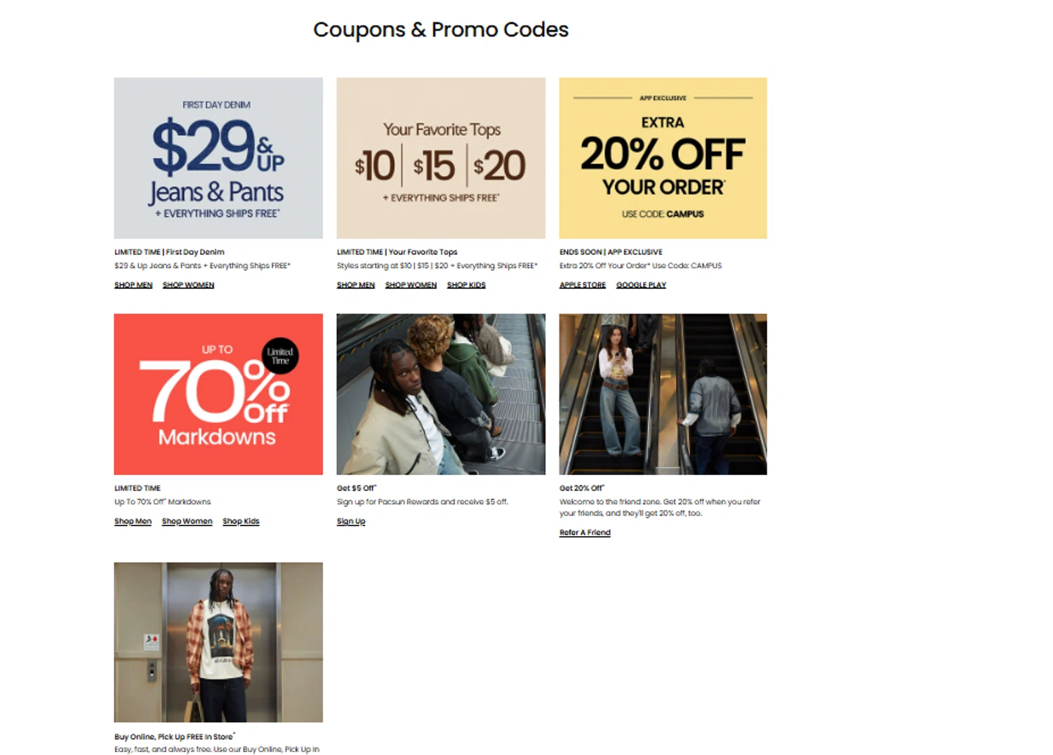 PacSun promo code screenshot showing code CAMPUS applied at PacSun checkout page. Uploaded by SimplyCodes community member ______ on Aug 18, 2025