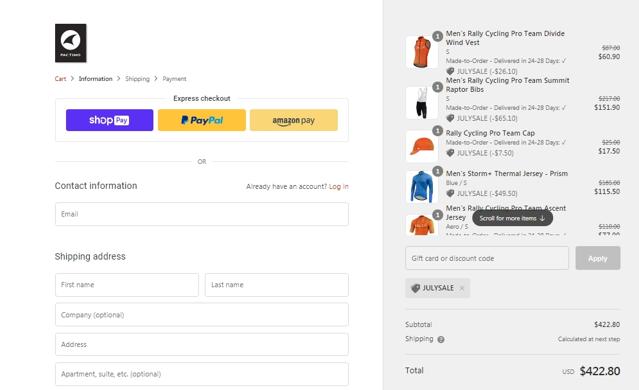 Pactimo checkout page showing Pactimo coupon code box | Screenshot taken by SimplyCodes community member on Oct 19, 2020