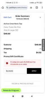 BLOQ30 coupon verification screenshot