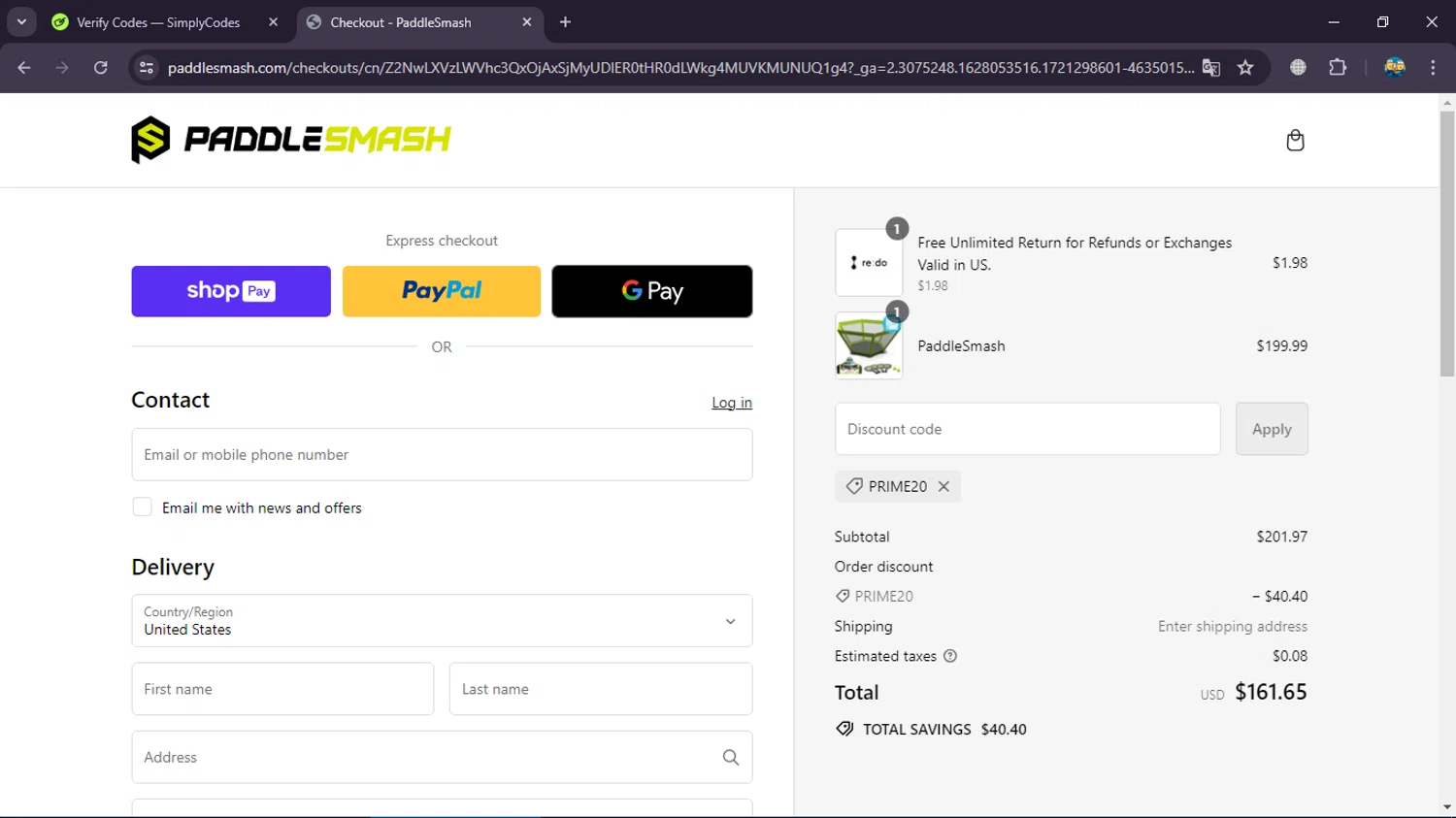 where to use PaddleSmash promo code box