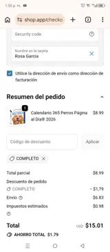 COMPLETE coupon verification screenshot