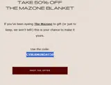 CYBERMONDAY50 coupon verification screenshot