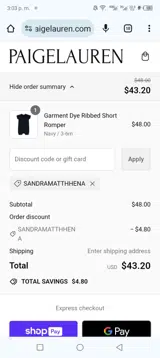 SANDRAMATTHHENA coupon verification screenshot