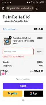 ThankYou coupon verification screenshot