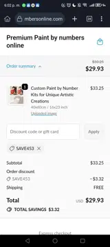 SAVE453 coupon verification screenshot