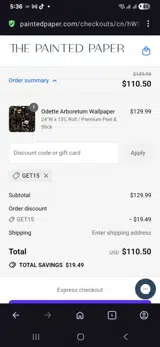Get15 coupon verification screenshot