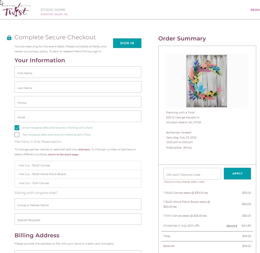 Painting with a Twist Discount Codes 5 Off September 2024