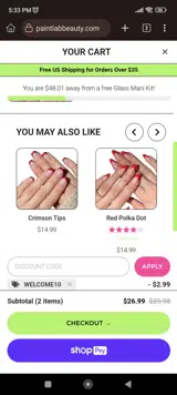 PaintLab coupon verification screenshot