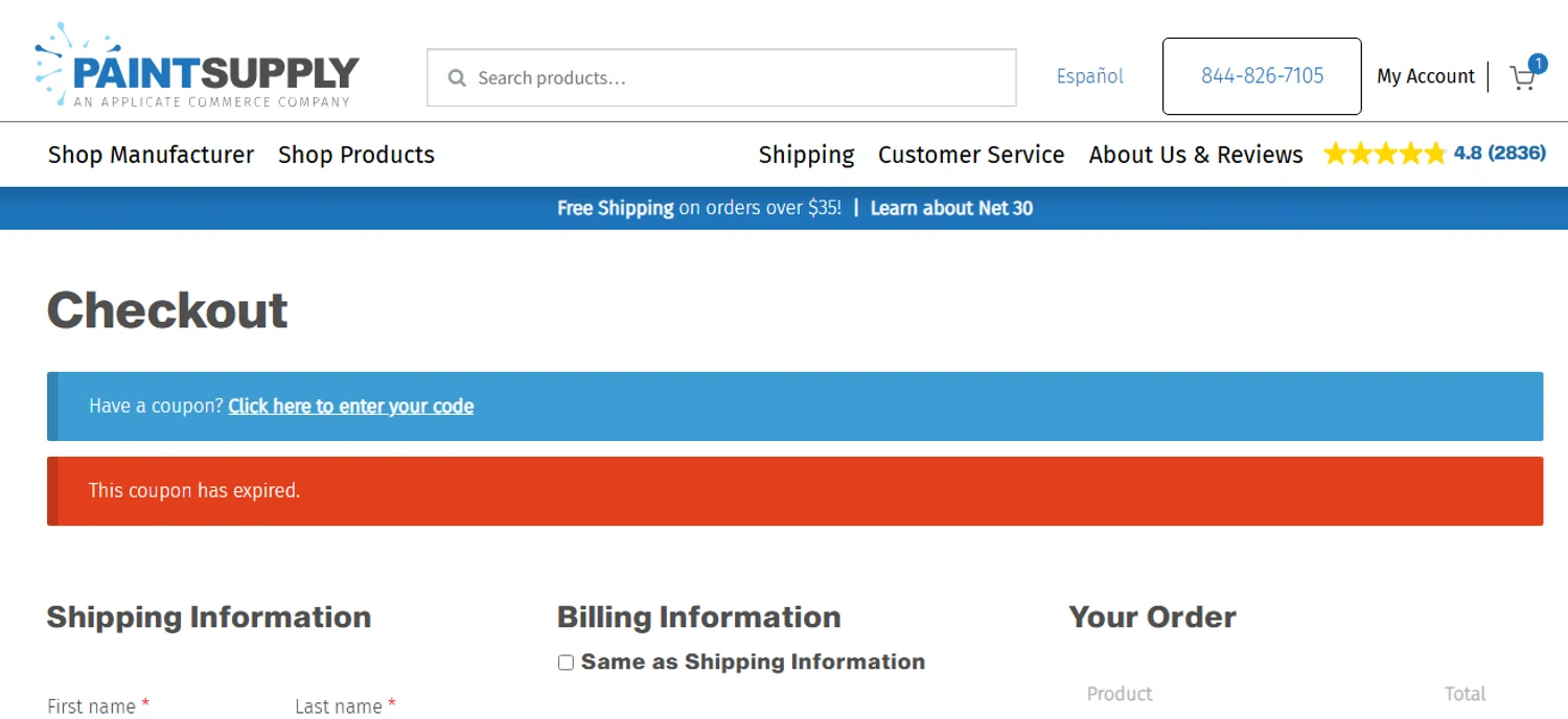 Paint Supply coupon code screenshot showing code wel455xu applied at Paint Supply checkout page. Uploaded by SimplyCodes community member QuestNavigator1687 on Mar 26, 2025