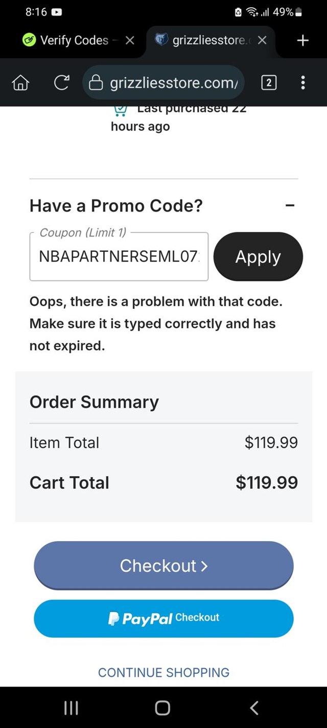 PaintYourLife checkout page showing PaintYourLife coupon code box | Screenshot taken by SimplyCodes community member on Sep 1, 2025