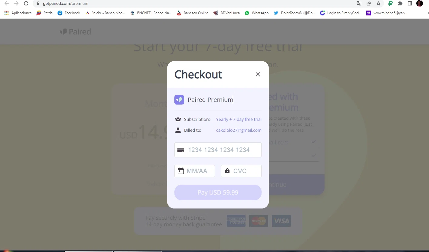 Paired checkout page showing Paired promo code box | Screenshot taken by SimplyCodes community member on Mar 11, 2022