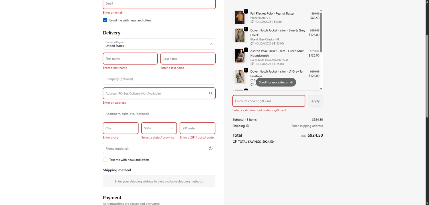 Paisley & Gray promo code screenshot showing code HOLIDAY2025 applied at Paisley & Gray checkout page. Uploaded by SimplyCodes community member QuestLynx5304 on Jan 5, 2026