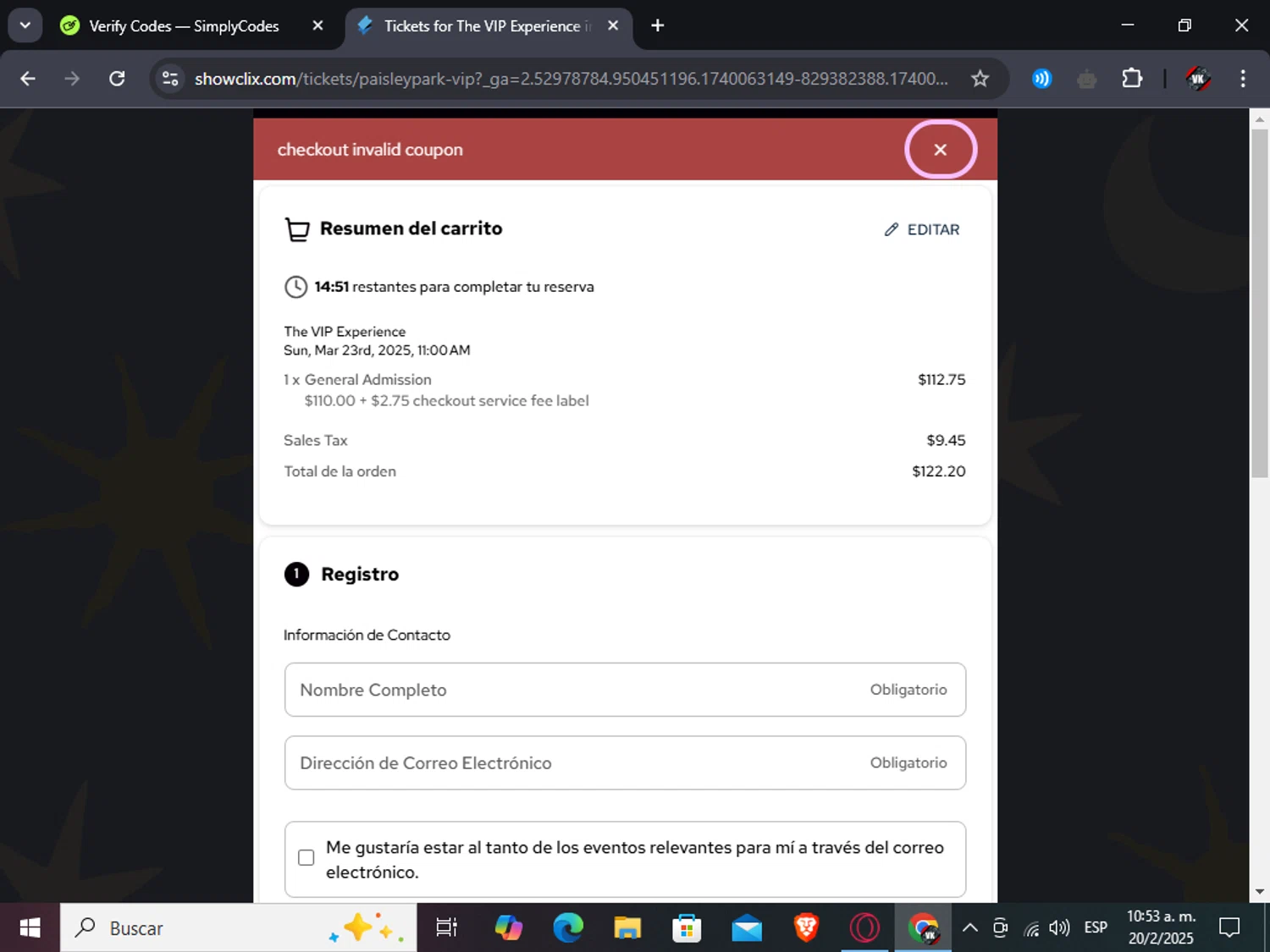 Paisley Park promo code screenshot showing code FLASH25 applied at Paisley Park checkout page. Uploaded by SimplyCodes community member TreasureAdmiral6867 on Feb 20, 2025
