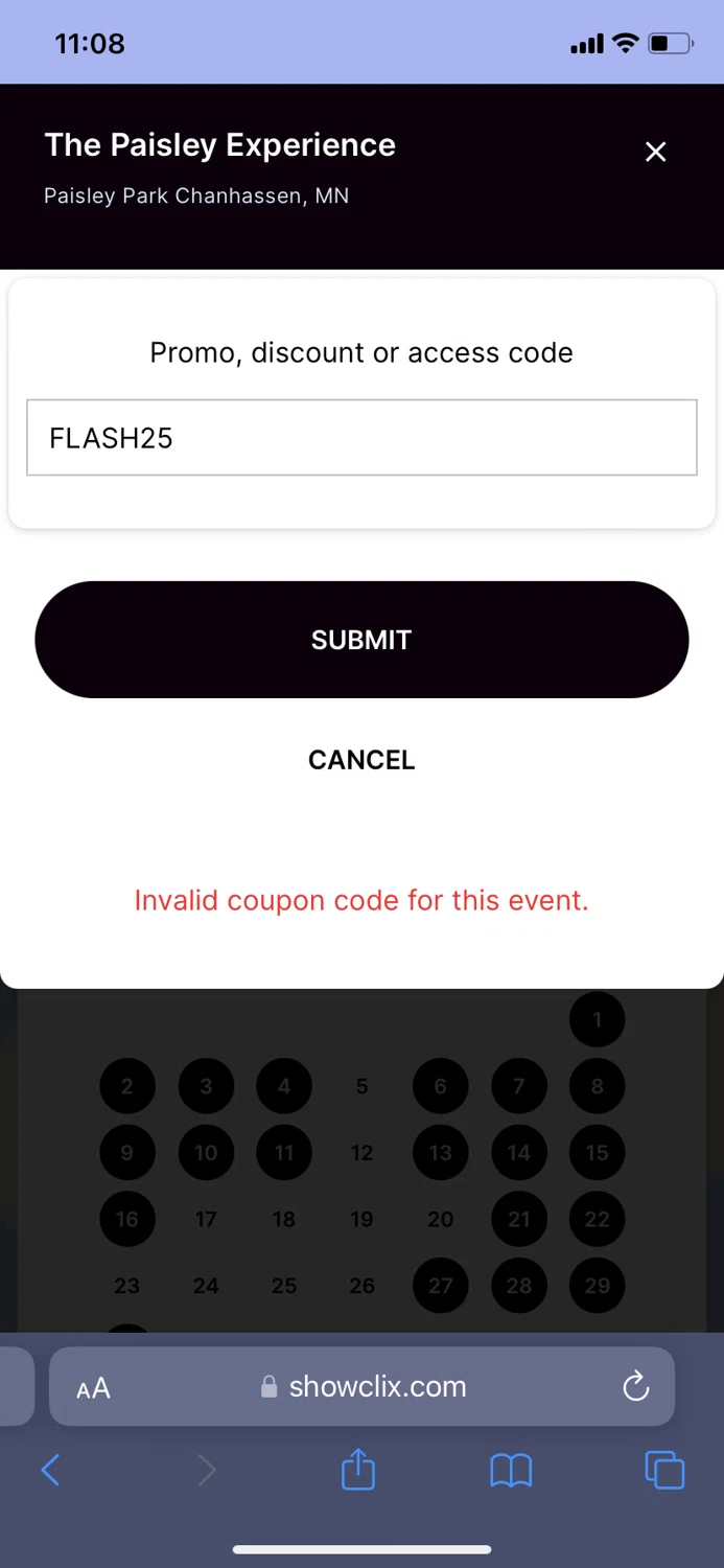 Paisley Park checkout page showing Paisley Park promo code box | Screenshot taken by SimplyCodes community member on May 22, 2024