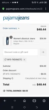 W15-74dxmztc coupon verification screenshot