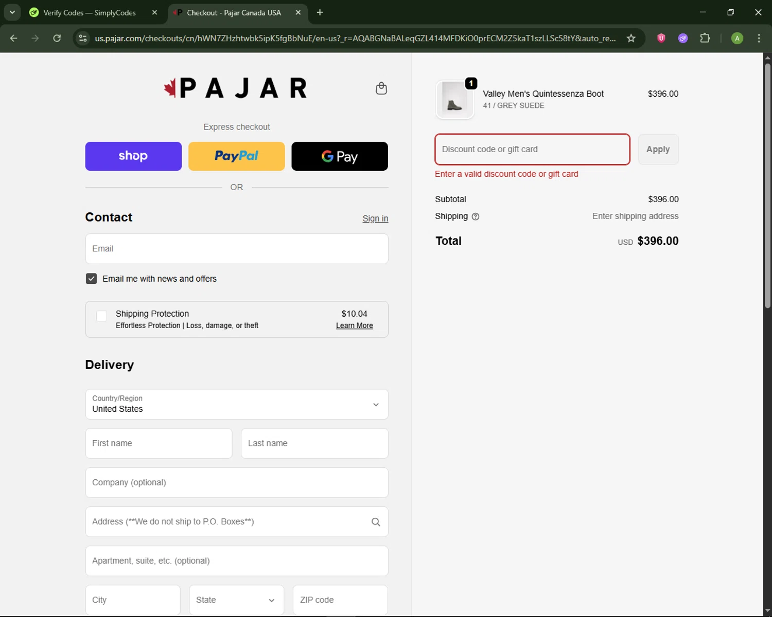 Pajar discount code screenshot showing code MOM applied at Pajar checkout page. Uploaded by SimplyCodes community member MagnificentSaver708 on Jan 13, 2026