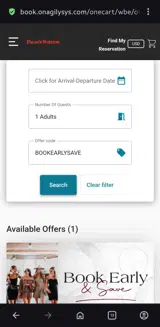 BOOKEARLYSAVE coupon verification screenshot