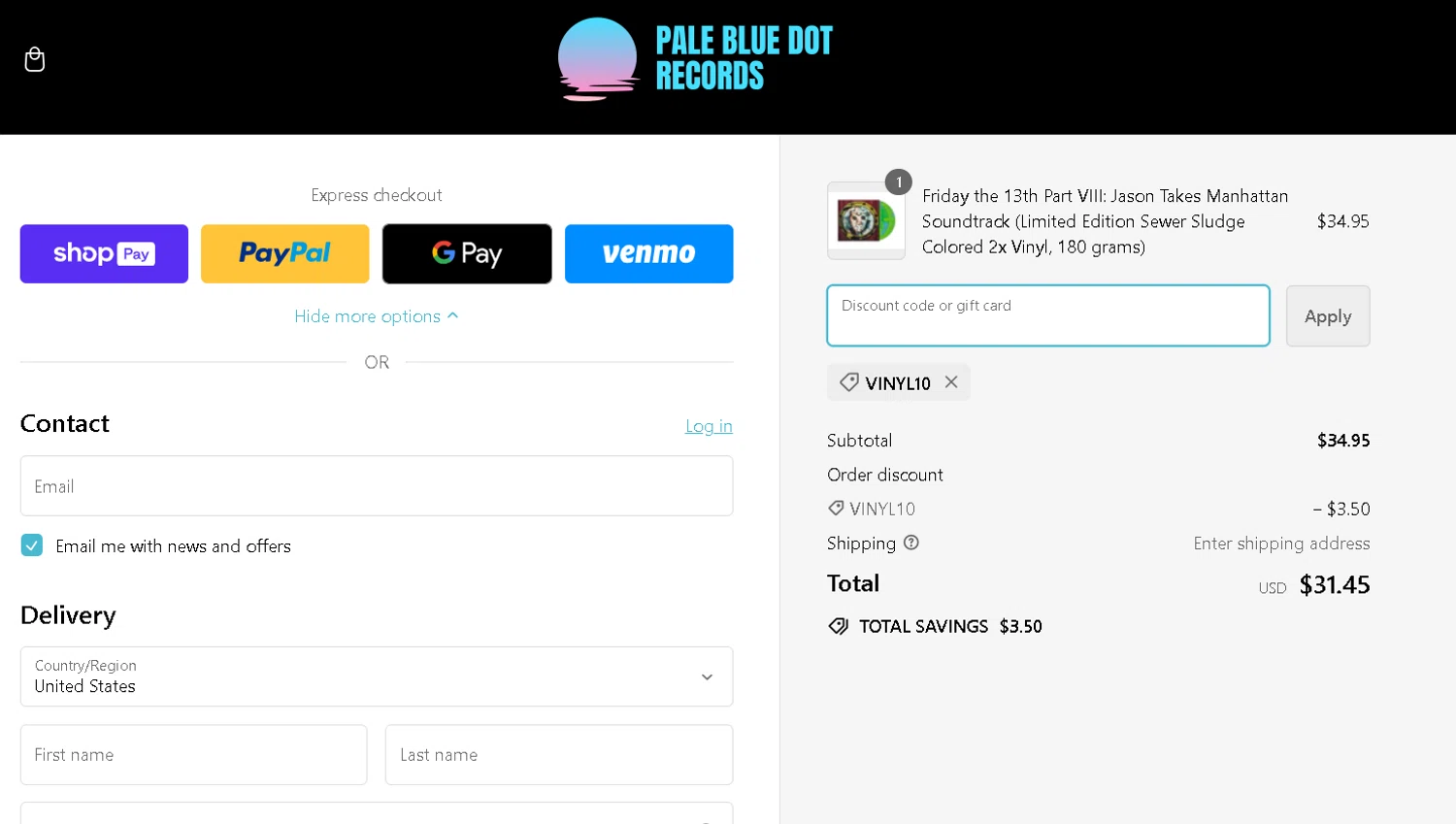 how to use Pale Blue Dot Records coupons