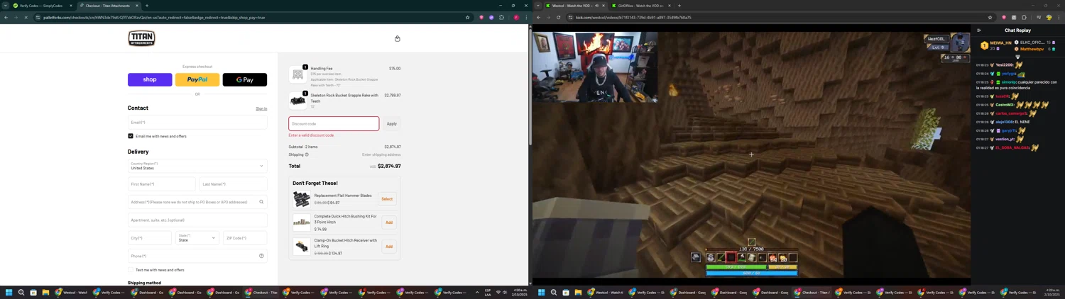 Pallet Forks promo code screenshot showing code TITANVIP applied at Pallet Forks checkout page. Uploaded by SimplyCodes community member ExtraordinaryVirtuoso281 on Oct 2, 2025