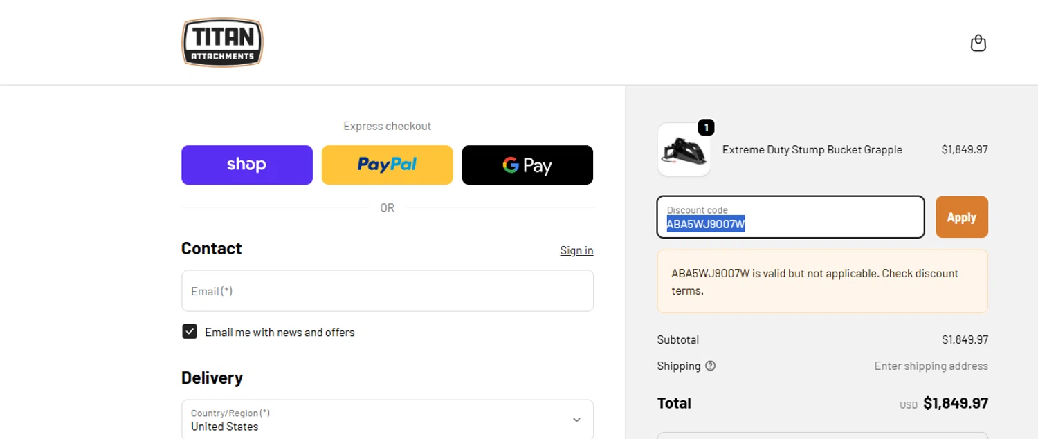 Pallet Forks promo code screenshot showing code ABA5WJ9O07W applied at Pallet Forks checkout page. Uploaded by SimplyCodes community member ashe1986 on Sep 25, 2025