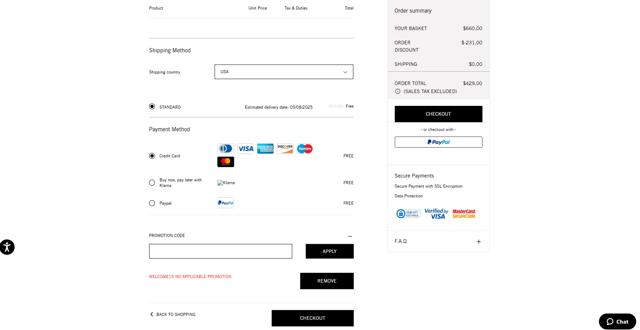 Palm Angels checkout page showing Palm Angels promo code box | Screenshot taken by SimplyCodes community member on Jul 25, 2025