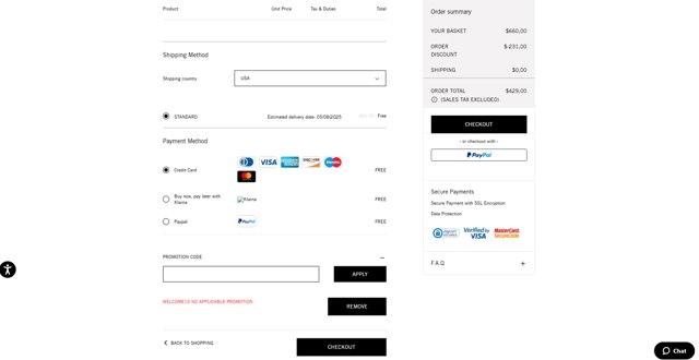 Palm Angels checkout page showing Palm Angels promo code box | Screenshot taken by SimplyCodes community member on Jul 25, 2025