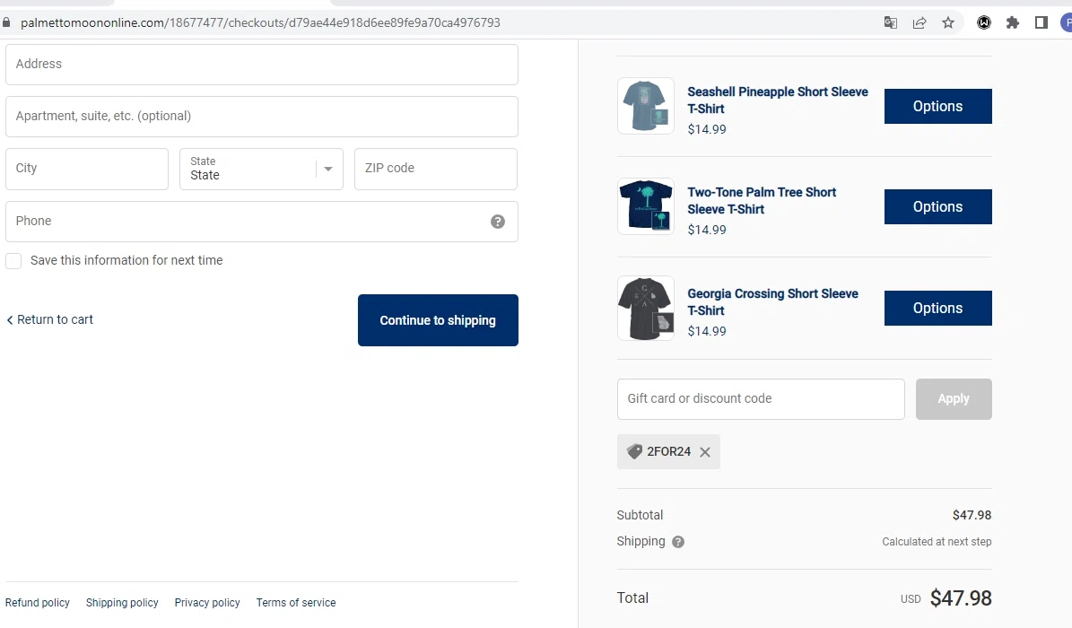 Palmetto Moon Promo Codes 20 Off August 2024