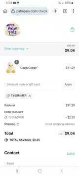 Palm Pals coupon verification screenshot
