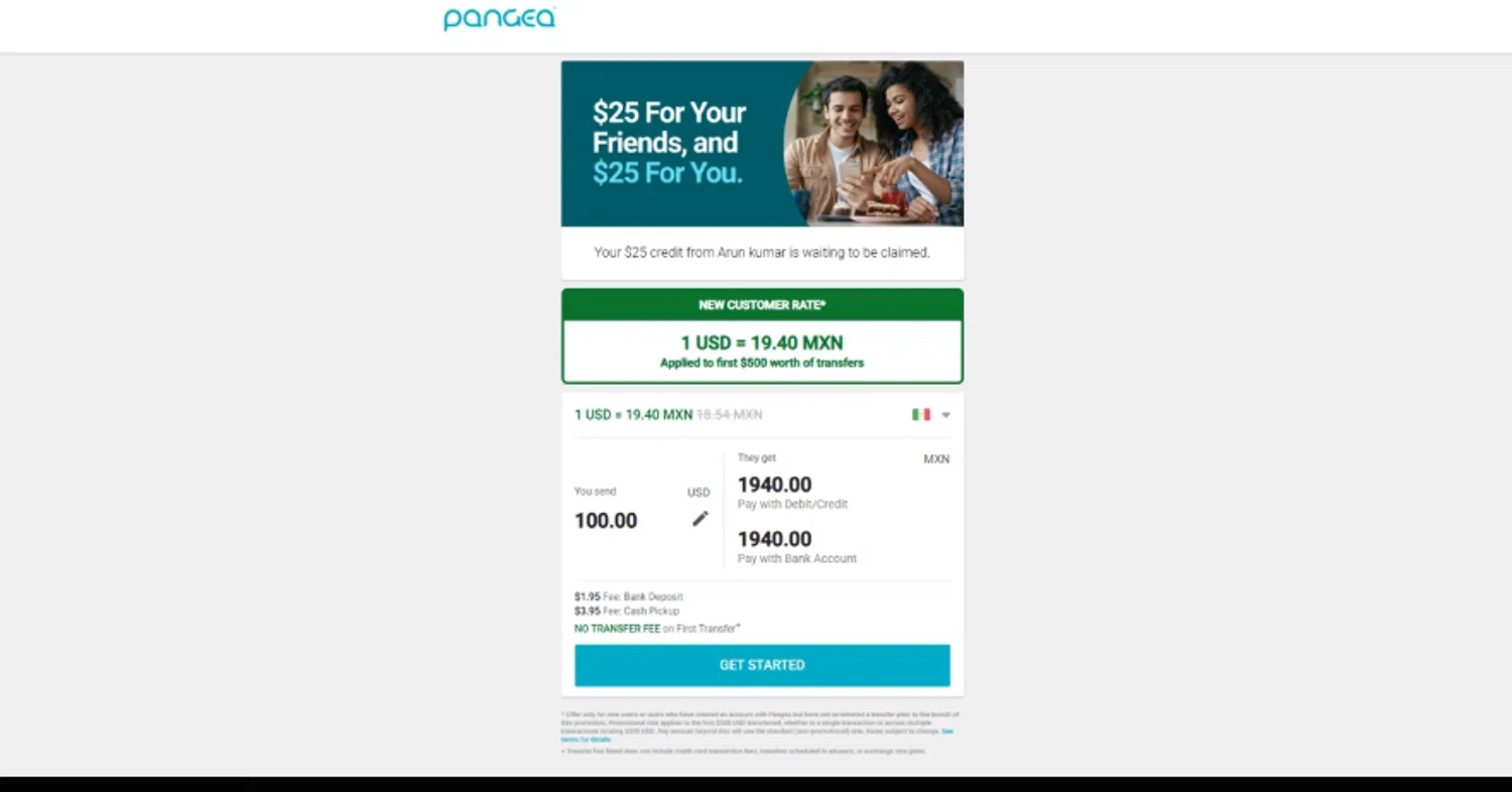Pangea Money Transfer promo code screenshot showing code UTSS3802 applied at Pangea Money Transfer checkout page. Uploaded by SimplyCodes community member cod_gakpo on Jun 29, 2025
