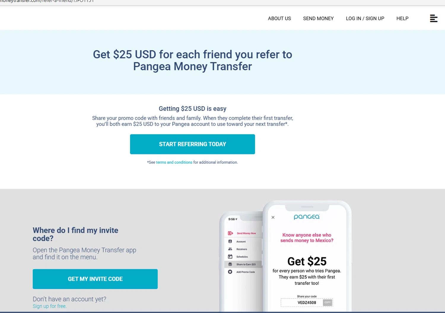 Pangea Money Transfer checkout page showing Pangea Money Transfer promo code box | Screenshot taken by SimplyCodes community member on Oct 10, 2025