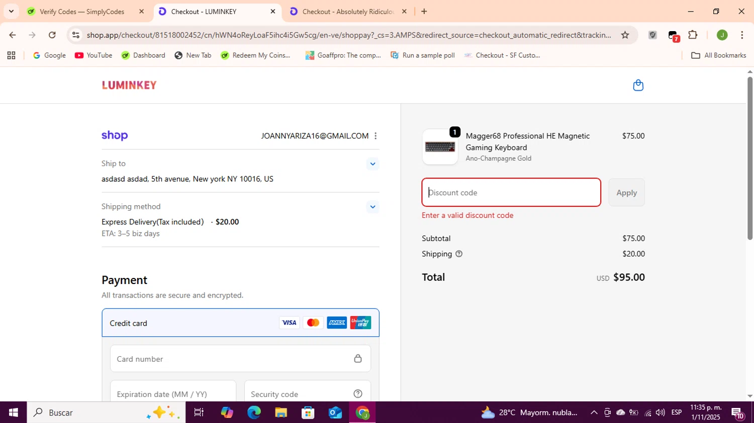 Pangea Money Transfer promo code screenshot showing code JFO1151 applied at Pangea Money Transfer checkout page. Uploaded by SimplyCodes community member Sukuna_ on Nov 2, 2025