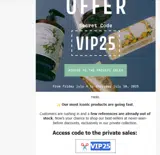 VIP25 coupon verification screenshot