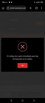 showdeals coupon verification screenshot