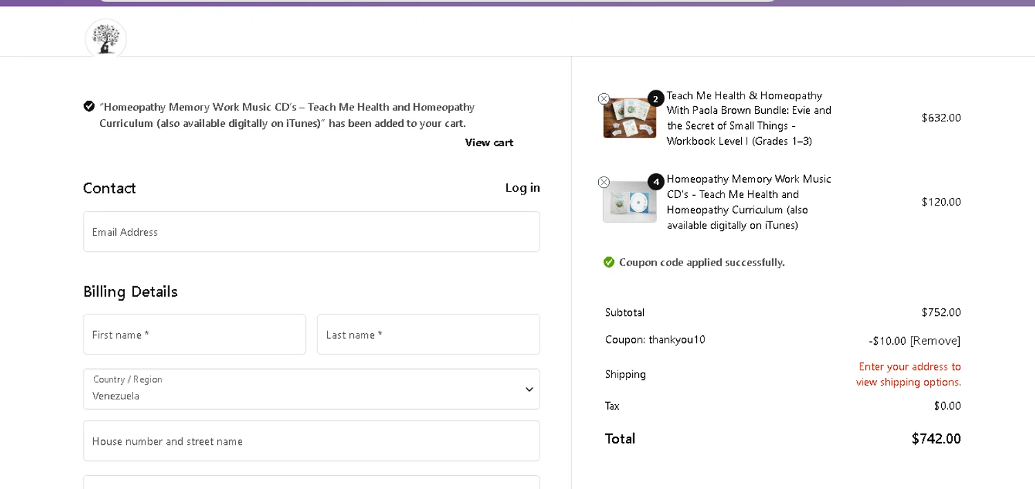 Paola Brown promo code screenshot showing code thankyou10 applied at Paola Brown checkout page. Uploaded by SimplyCodes community member beatrizcastillo on May 26, 2026