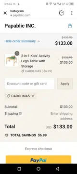 Carolina5 coupon verification screenshot