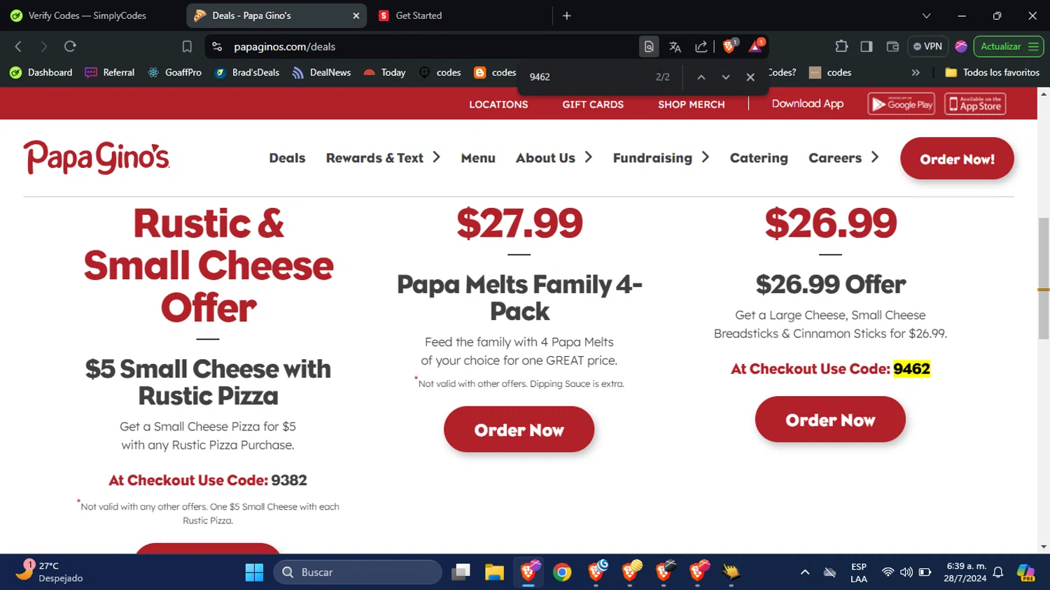 Papa Gino's Coupons - 25% Off Coupon Codes in August 2024 | SimplyCodes