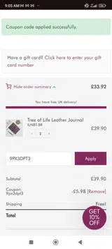 9PX3DPT3 coupon verification screenshot