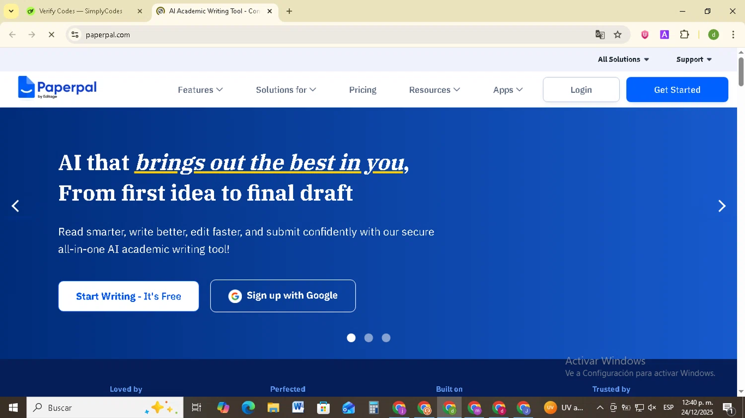 Paperpal discount code screenshot showing code AYPRIME30 applied at Paperpal checkout page. Uploaded by SimplyCodes community member SavingsSentinel833 on Dec 24, 2025