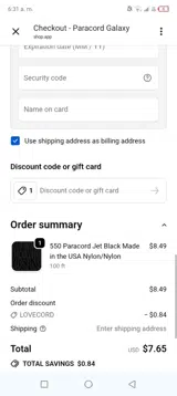 Lovecord coupon verification screenshot