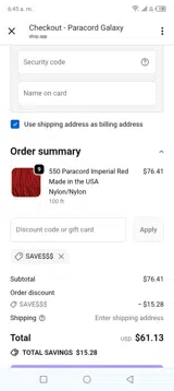 Save$$$ coupon verification screenshot