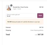 10-off coupon verification screenshot