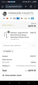 SALE30 coupon verification screenshot