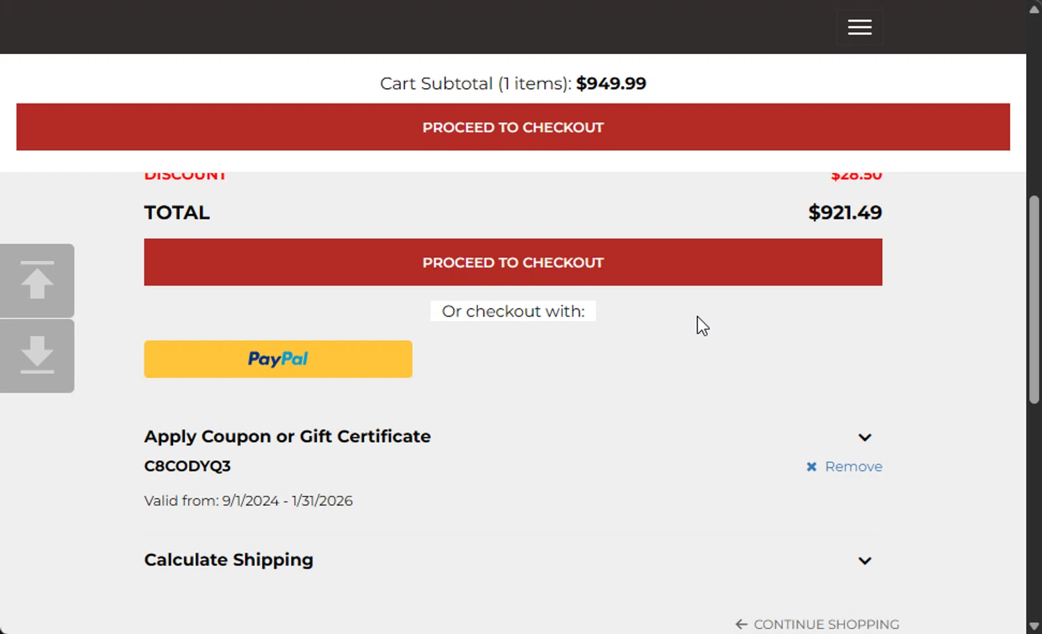 Paragon Performance coupon code screenshot showing code C8CODYQ3 applied at Paragon Performance checkout page. Uploaded by SimplyCodes community member 111111 on Nov 13, 2025