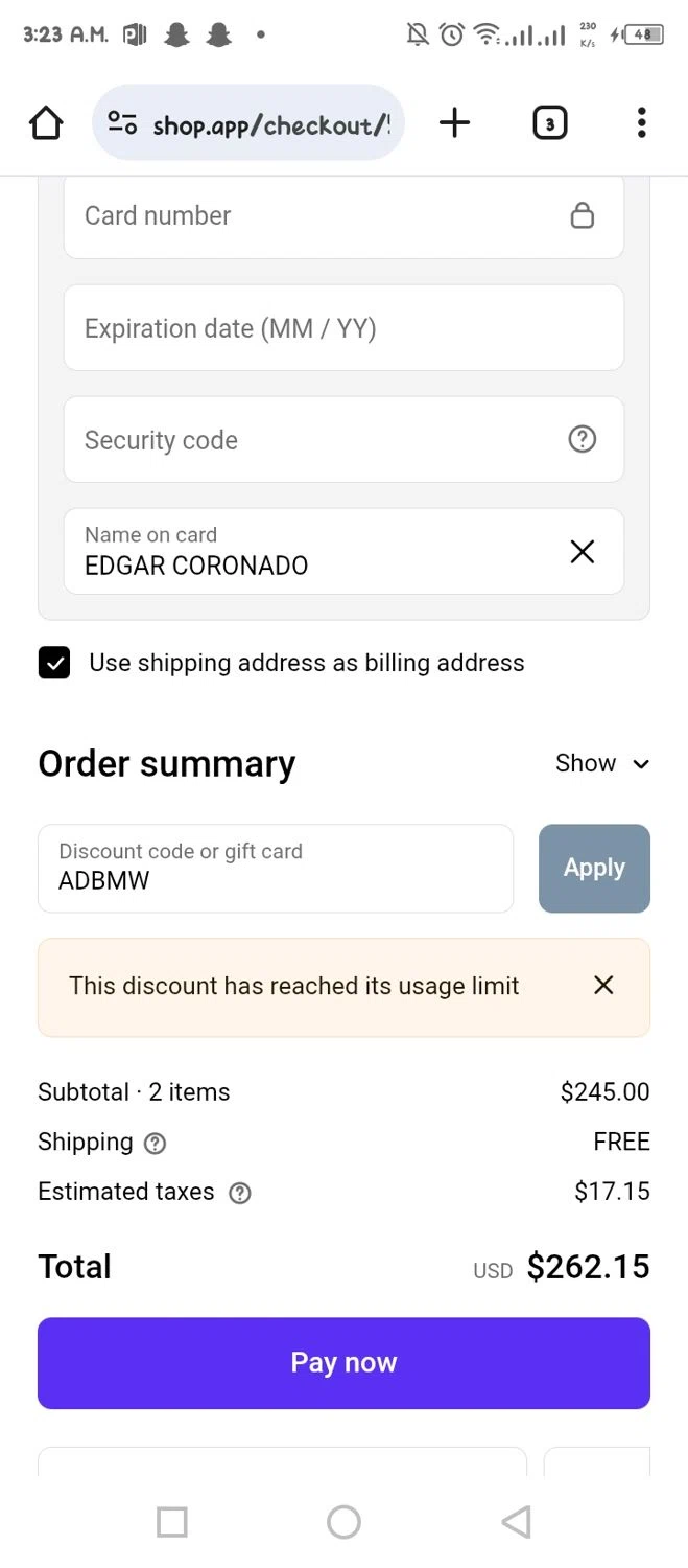 Parallelle discount code screenshot showing code ADBMW applied at Parallelle checkout page. Uploaded by SimplyCodes community member tumiedo on Oct 19, 2025