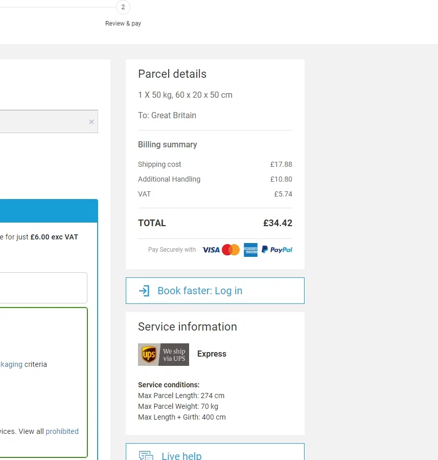 where to use ParcelHero promo code box