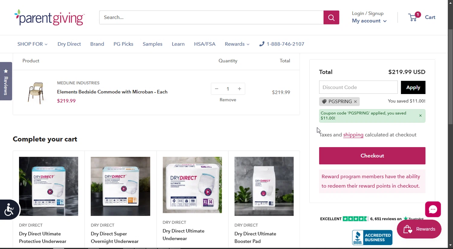 Parentgiving promo code screenshot showing code Pgspring applied at Parentgiving checkout page. Uploaded by SimplyCodes community member Heibk201 on Jan 29, 2025