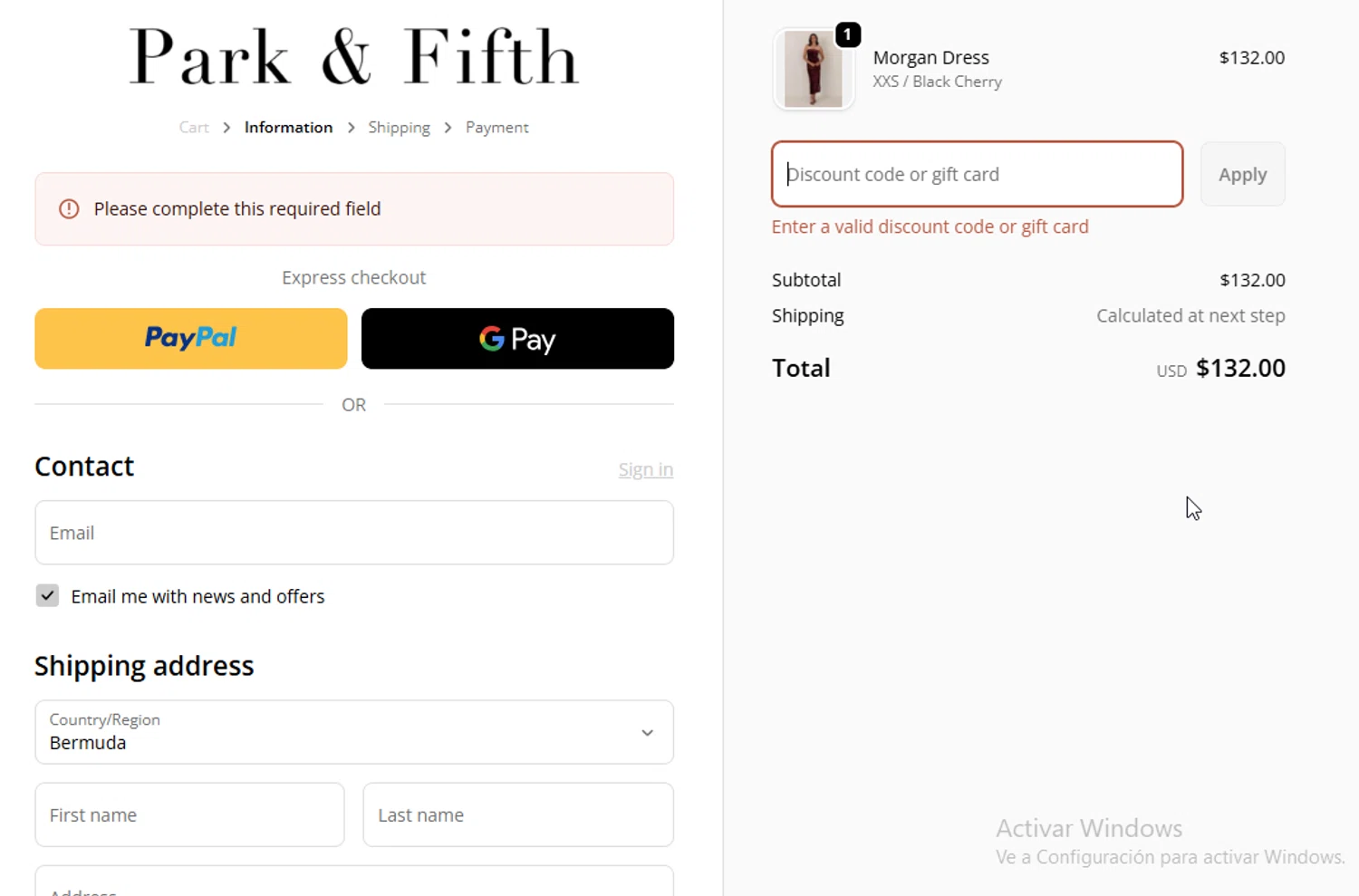 Park Fifth discount code screenshot showing code emmmck15 applied at Park Fifth checkout page. Uploaded by SimplyCodes community member BudgetGuardian5712 on Nov 10, 2025