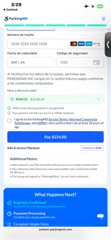 ParkingMD coupon verification screenshot