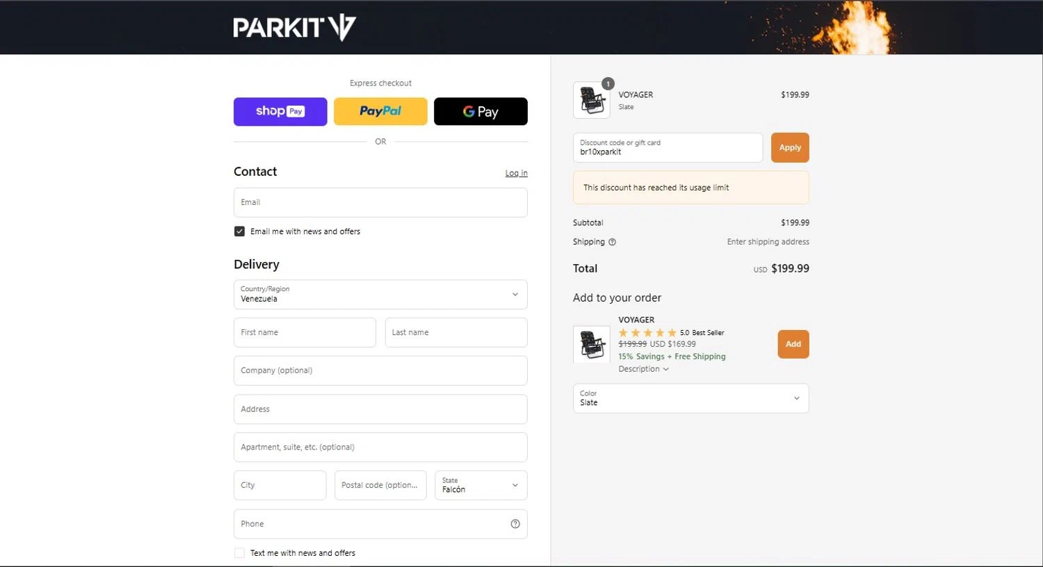 PARKIT Movement promo code screenshot showing code br10xparkit applied at PARKIT Movement checkout page. Uploaded by SimplyCodes community member ScanMaestro644 on Jun 27, 2025
